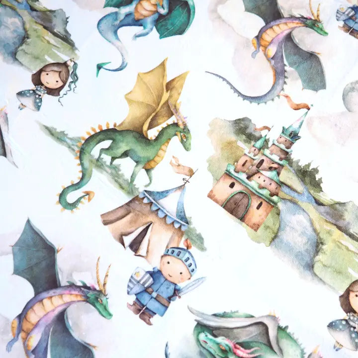 Honey Lemonade Baby & Toddler Minky Blanket (Dragons & Knights)