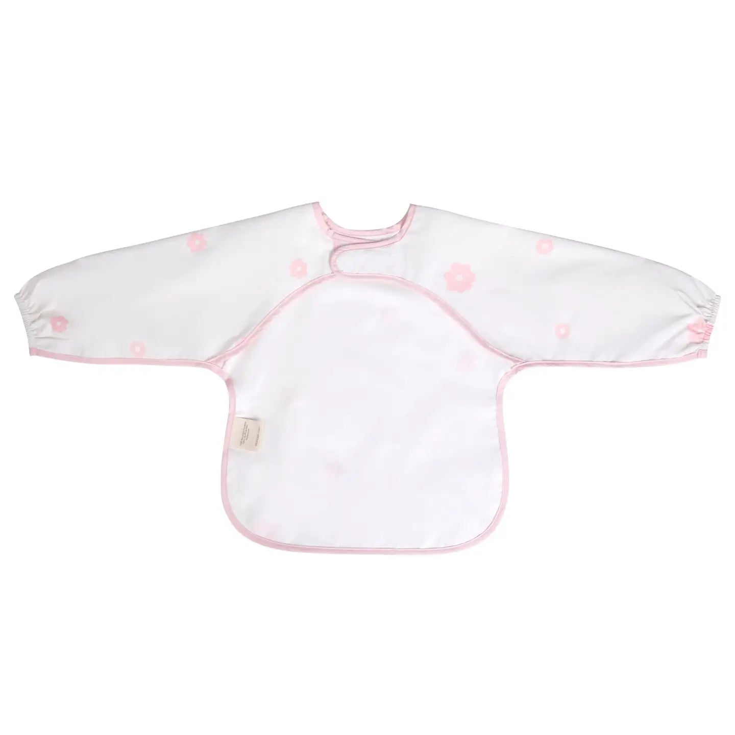 Smock Bib For Baby & Toddler Long Sleeve (Pink Flowers)