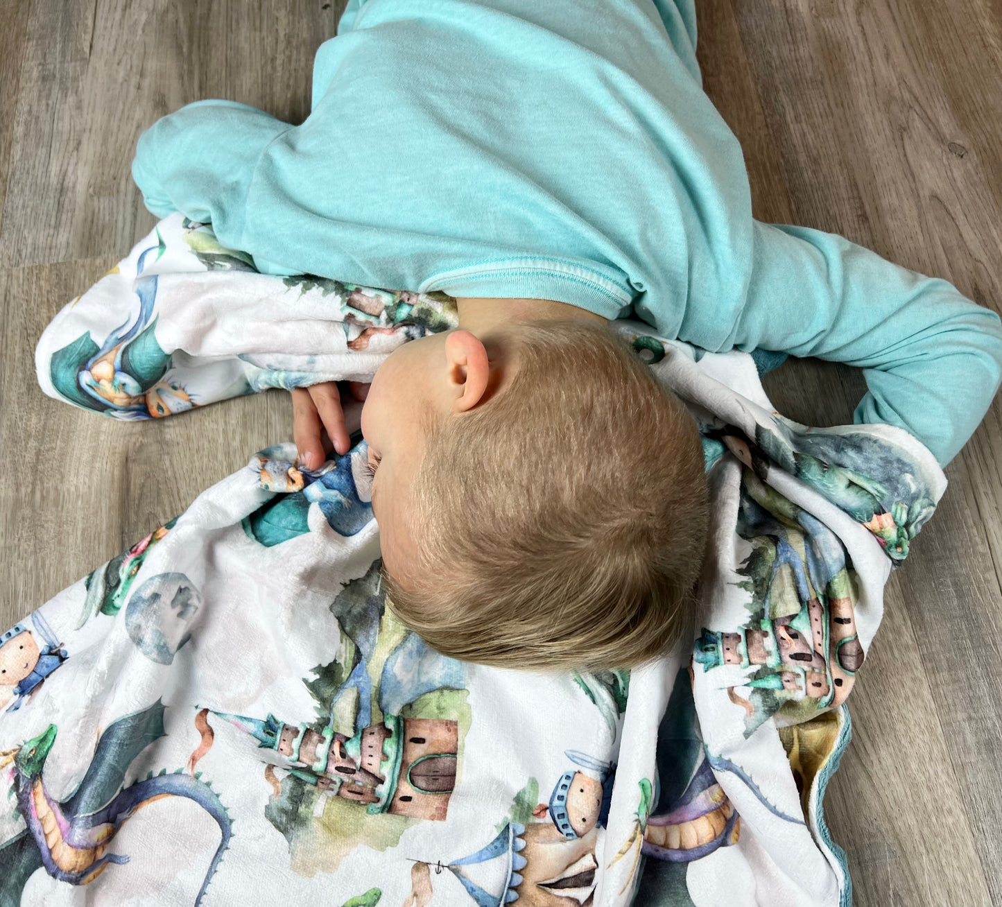 Honey Lemonade Baby & Toddler Minky Blanket (Dragons & Knights)