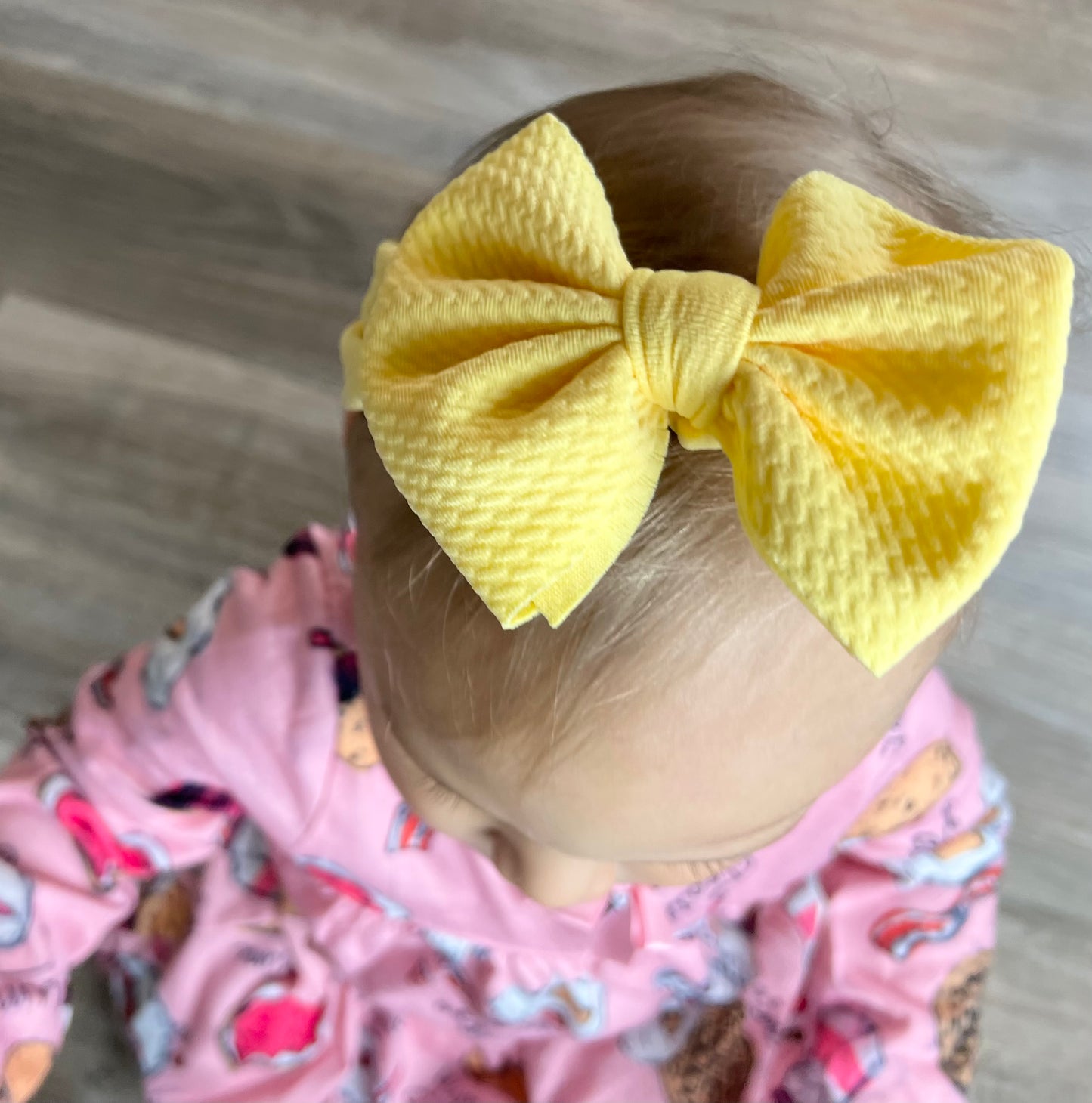 Solid Baby Headwrap Bow (Yellow)