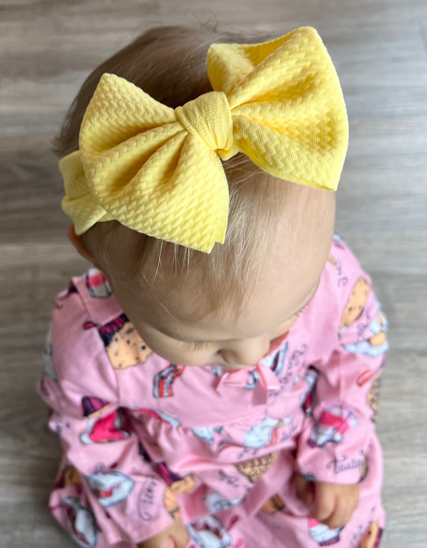 Solid Baby Headwrap Bow (Yellow)