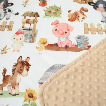 Honey Lemonade Baby & Toddler Minky Blanket (Farm Animals)