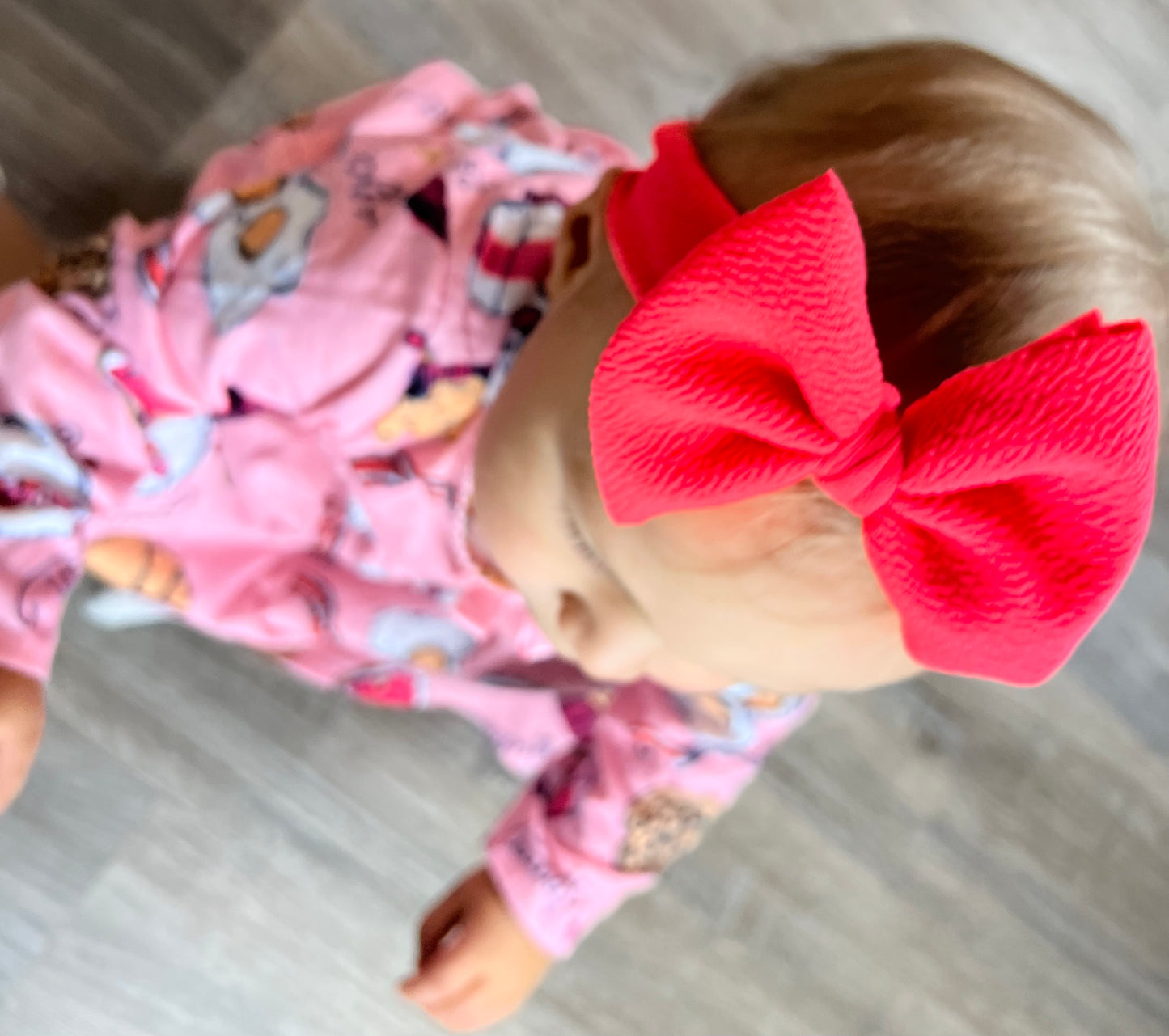 Solid Baby Headwrap Bow ( Neon Corral)