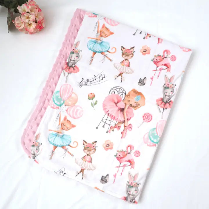 Honey Lemonade Baby & Toddler Minky Blanket (Ballerinas)
