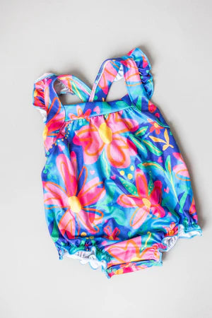 Springing Around Ruffle Cross Back Romper (6-12 Months)