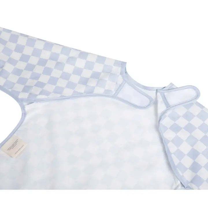 Smock Bib For Baby & Toddler Long Sleeve (Blue Checkers)